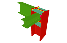 Column to beam moment connection with a simply connected orthogonal beam