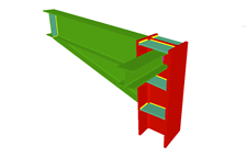 Column to beam moment connection with haunch and simply connected orthogonal beam
