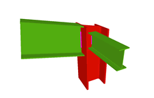 Column to beam simple connection (coplanar webs), and with a simply connected orthogonal beam 