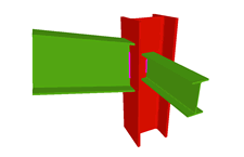 Column to beam simple connection (coplanar webs) and with a simply connected orthogonal beam (continuous column)